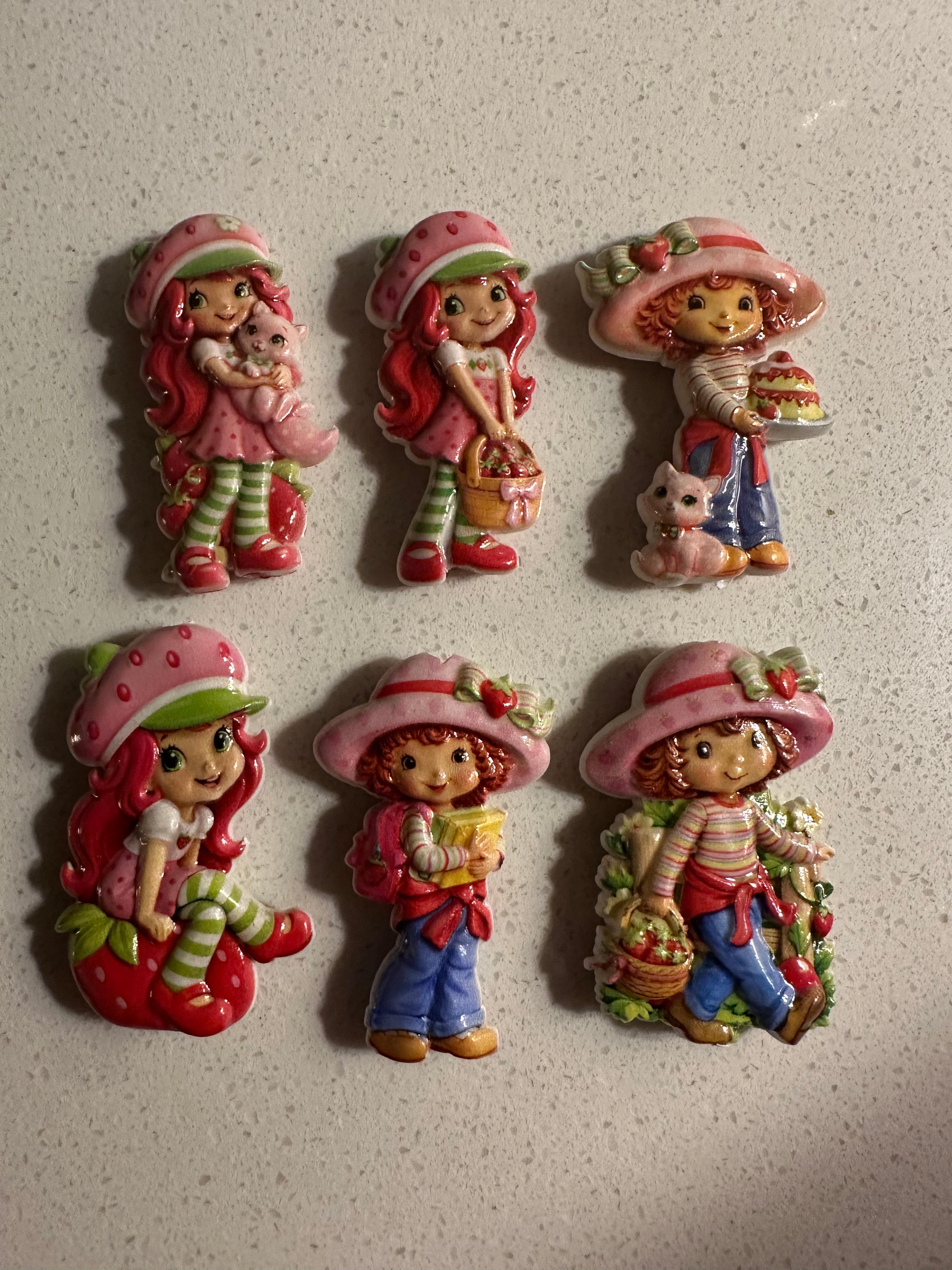 Strawberry Shortcake Inspired Beads (6 pcs set)