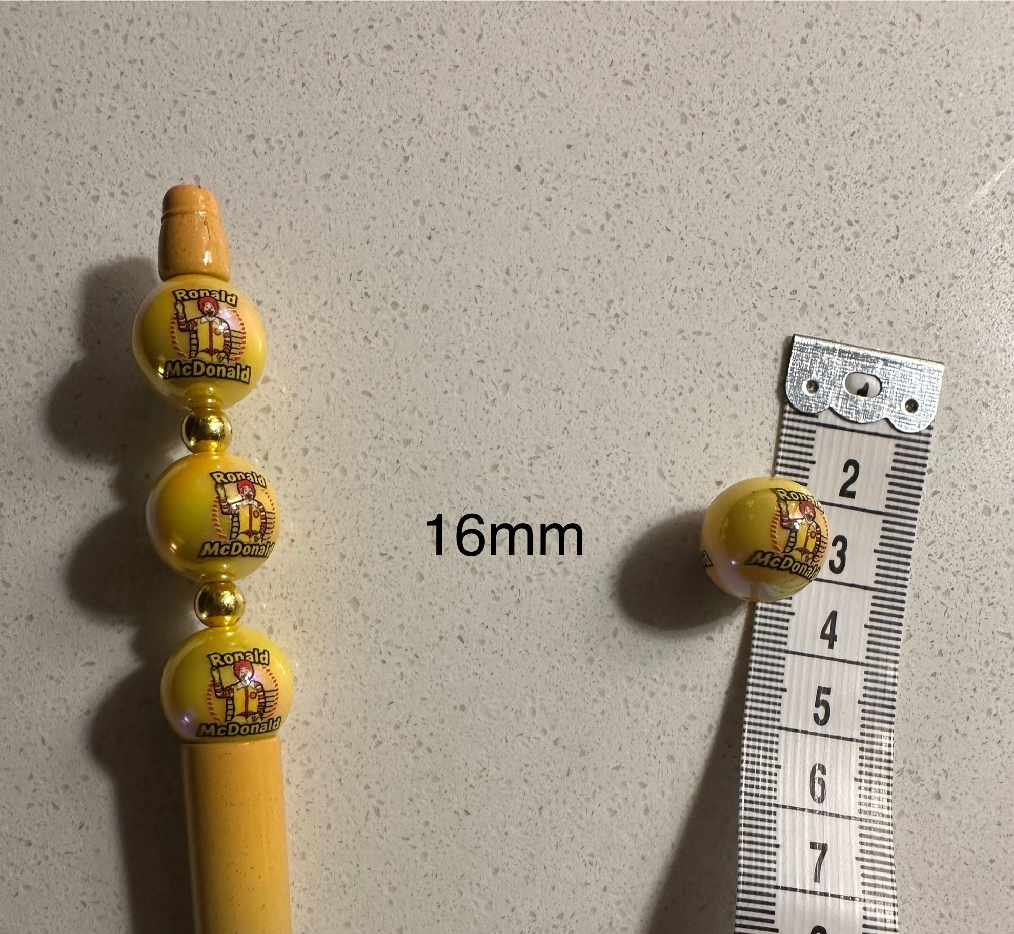 Ronald McDonald Inspired 16mm Beads (20 pcs)