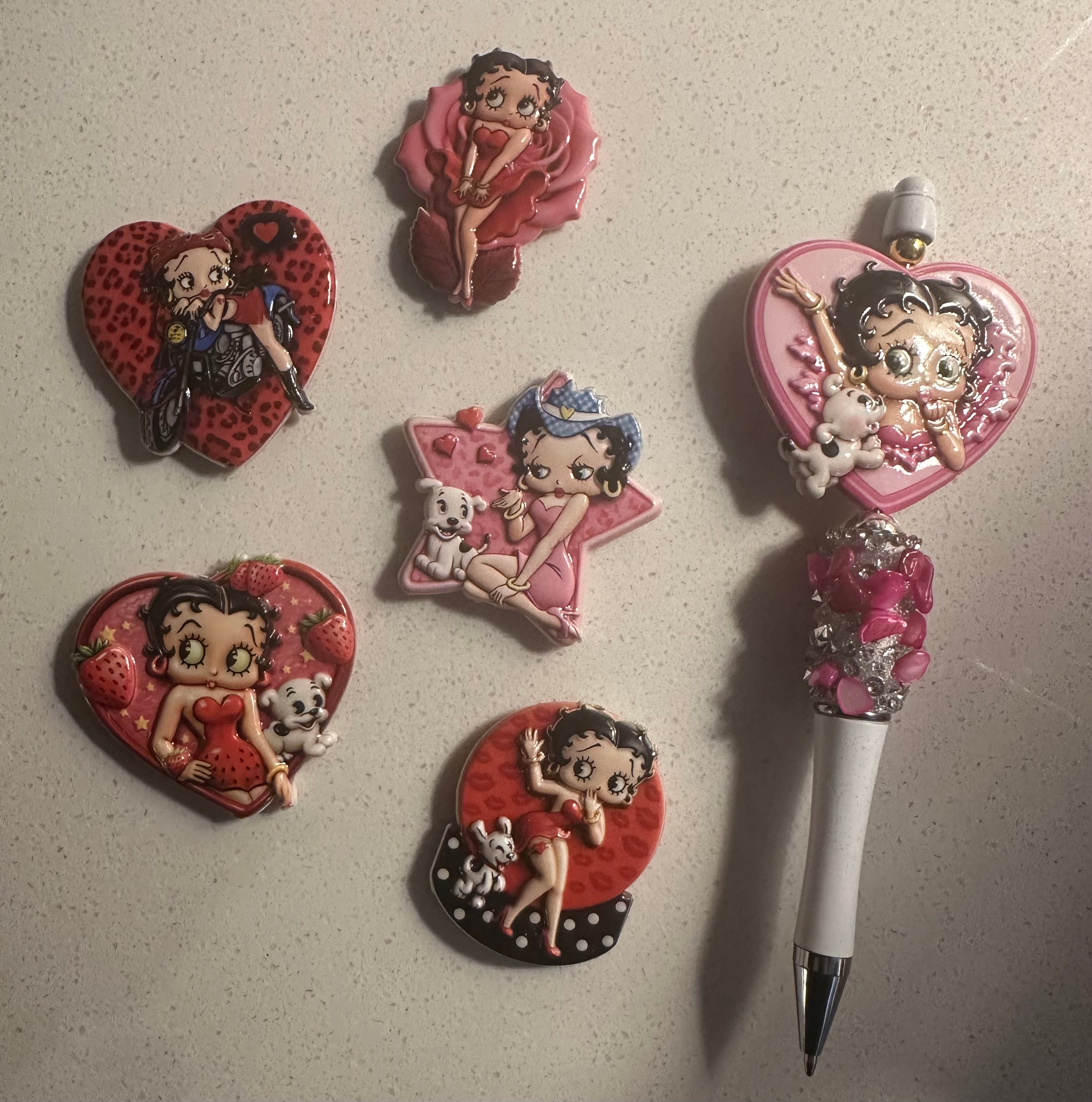 Betty Boop Inspired Beads (6 pcs set)
