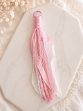 Blush Pink Lace Tassel Charm Handmade Decorative Tassel for Keychains, Bags, Journals & Gifts