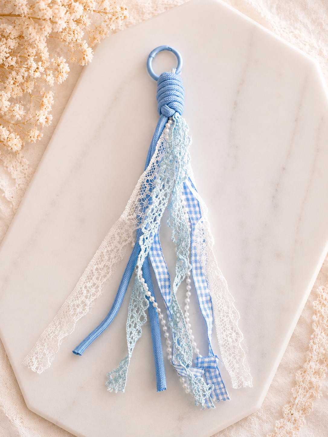 Bluebell Lace Tassel Charm Handmade Decorative Tassel for Keychains, Bags, Journals & Gifts