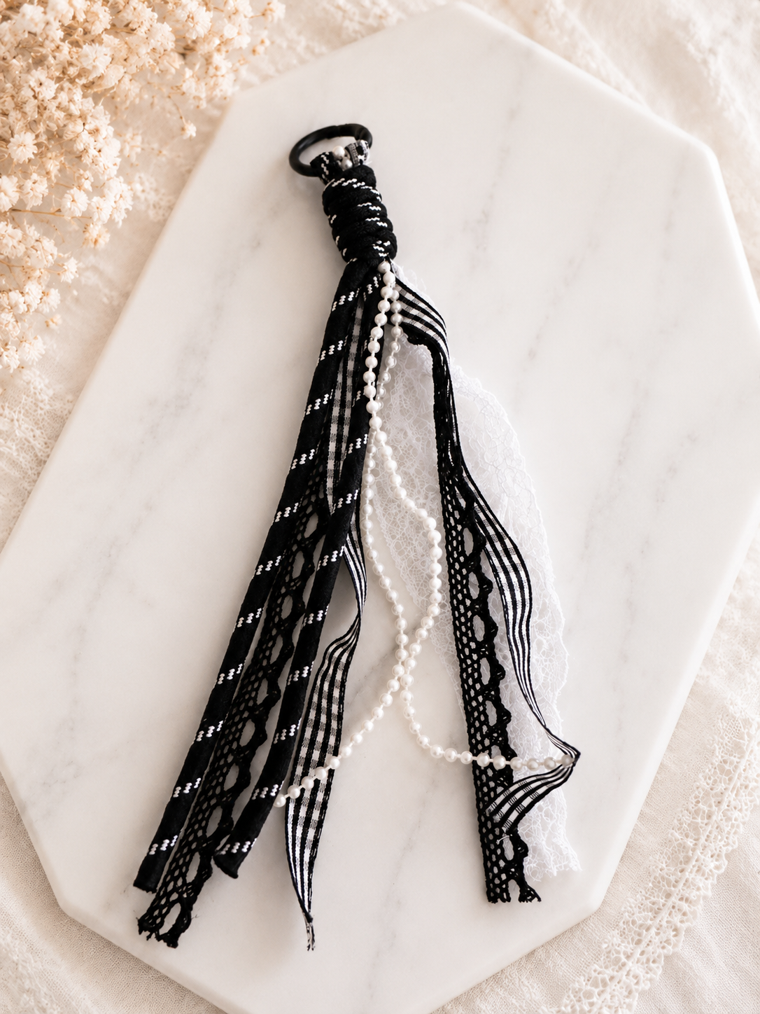 Midnight Lace Tassel Charm Handmade Decorative Tassel for Keychains, Bags, Journals & Gifts