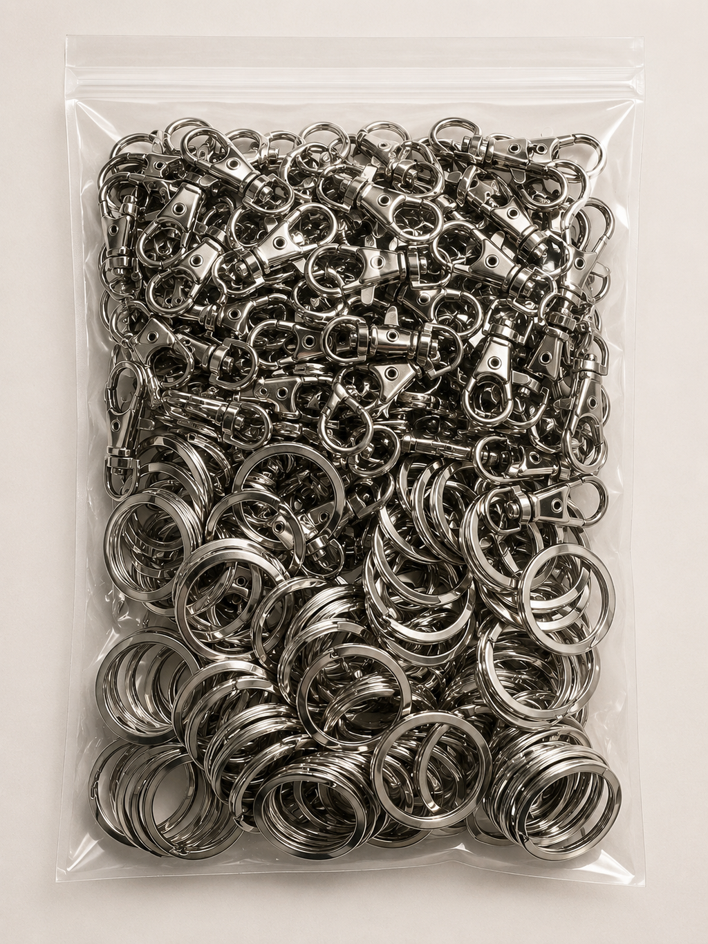 200PCS Metal Keychain Clip, 100Pcs Key Chain Rings and 100 Pcs Key Chain Clip Swivel Keychain Hook for Lanyard Jewelry DIY Craft (Silver)