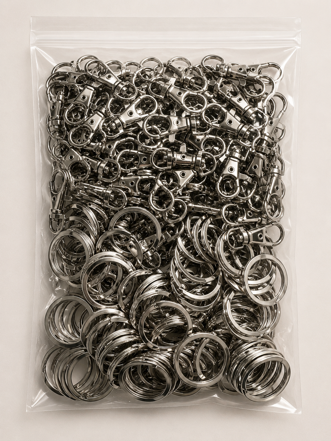 200PCS Metal Keychain Clip, 100Pcs Key Chain Rings and 100 Pcs Key Chain Clip Swivel Keychain Hook for Lanyard Jewelry DIY Craft (Silver)