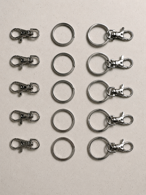 200PCS Metal Keychain Clip, 100Pcs Key Chain Rings and 100 Pcs Key Chain Clip Swivel Keychain Hook for Lanyard Jewelry DIY Craft (Silver)
