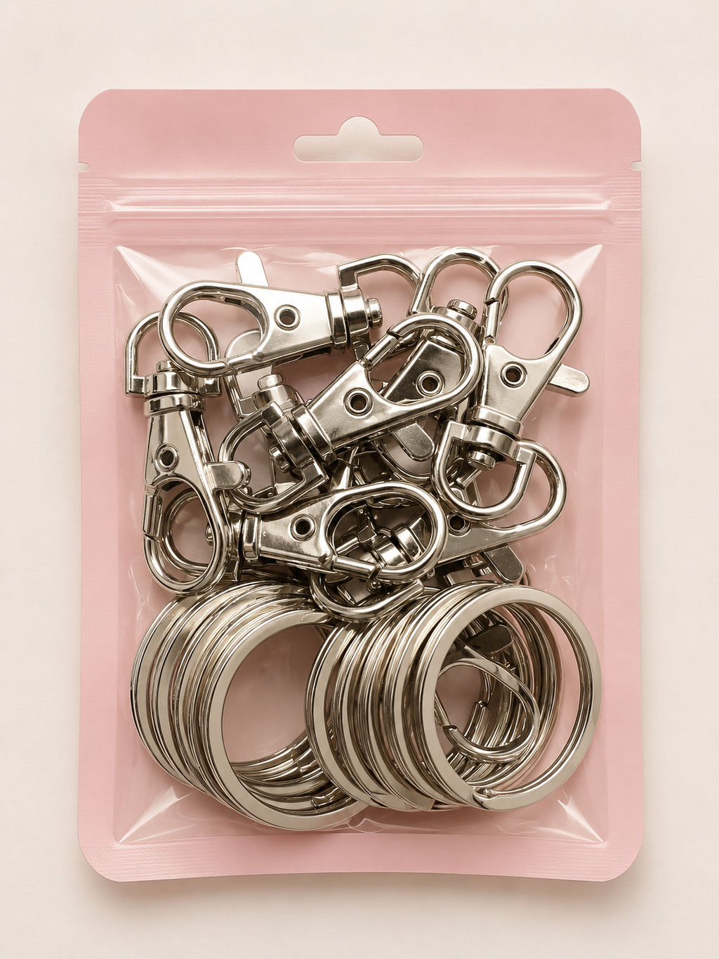 20PCS Metal Keychain Clip, 10 Pcs Key Chain Rings and 10 Pcs Key Chain Clip Swivel Keychain Hook for Lanyard Jewelry DIY Craft (Silver)