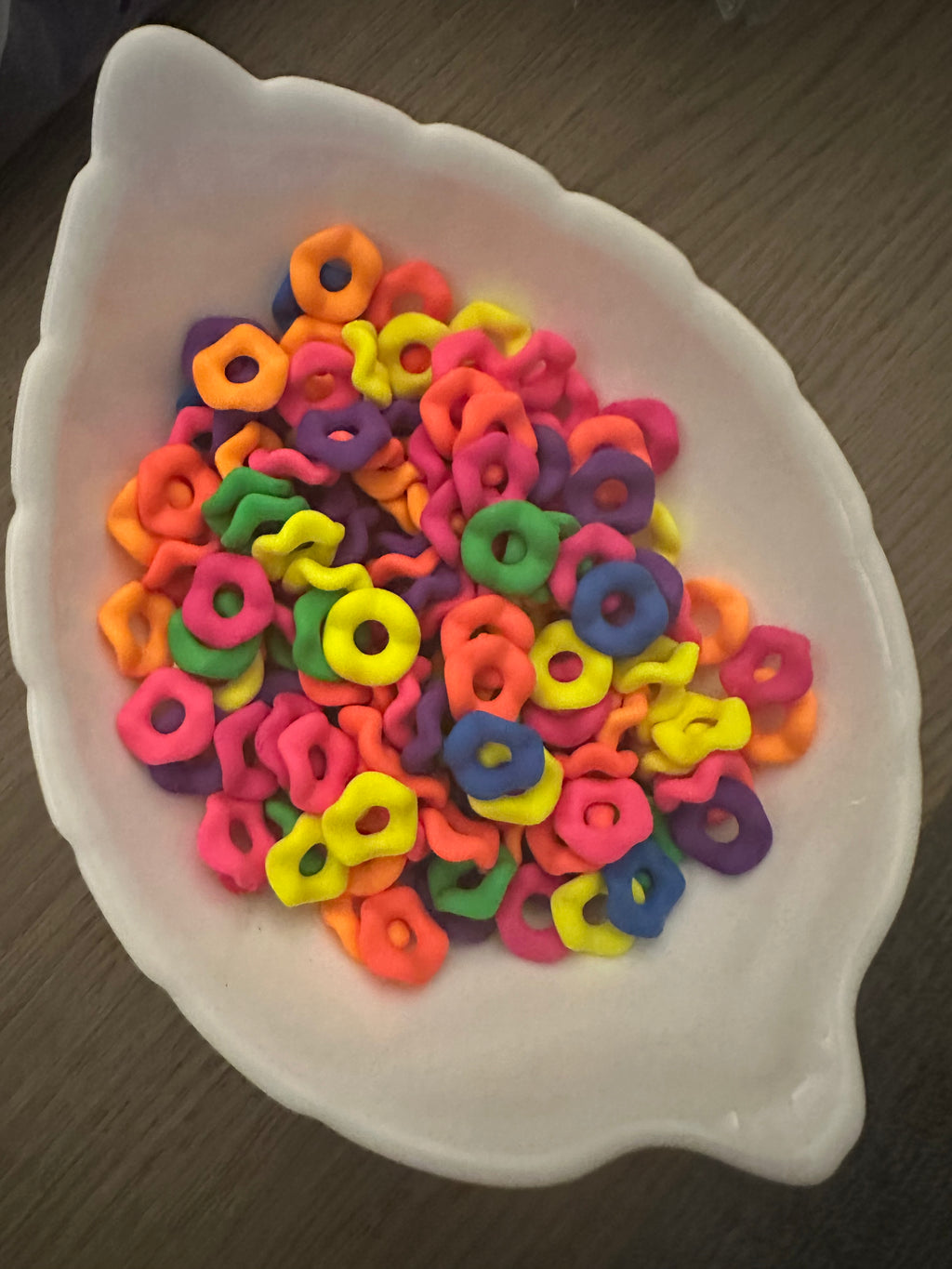 Neon 12mm Wavy Acrylic Spacer Beads (20 pcs)